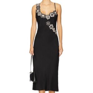 TULAROSA Elegant Black Floral Dress